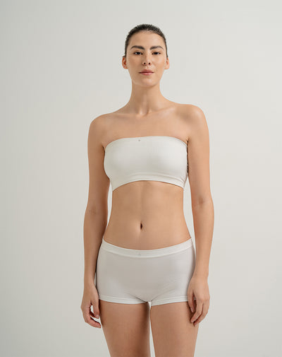 Top soporte bajo strapless sin costura blanco