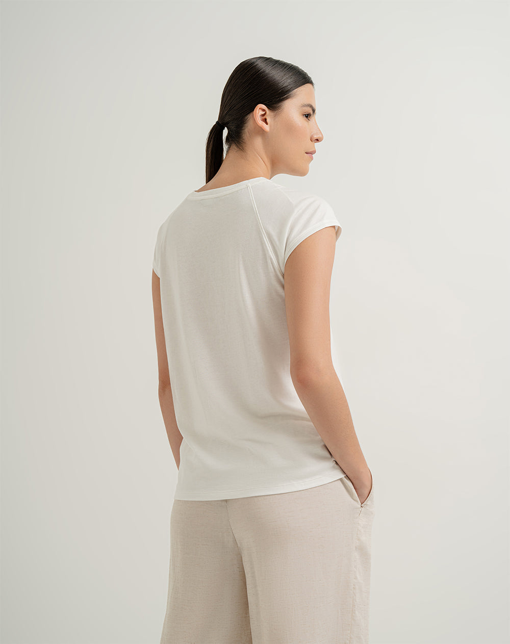 Camiseta relaxed fit manga corta blanca