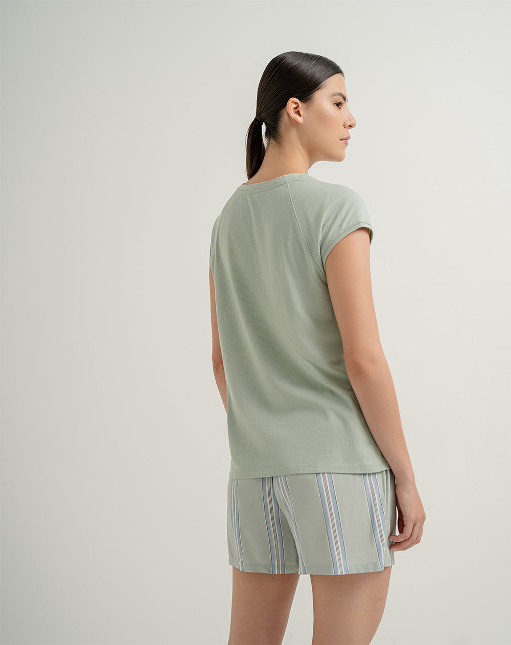 Camiseta relaxed fit manga corta verde