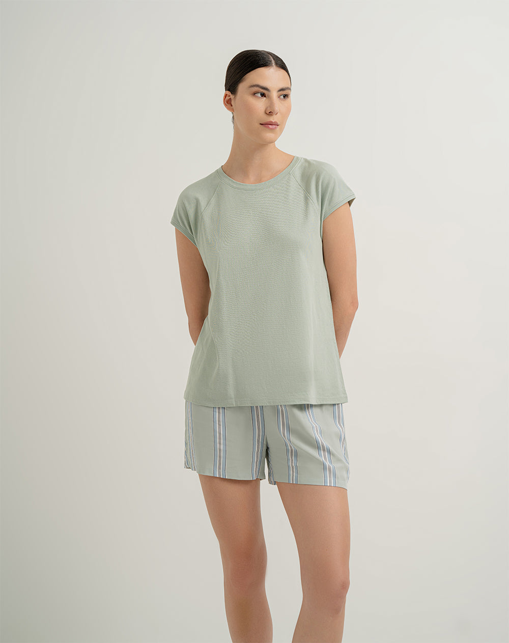 Camiseta relaxed fit manga corta verde