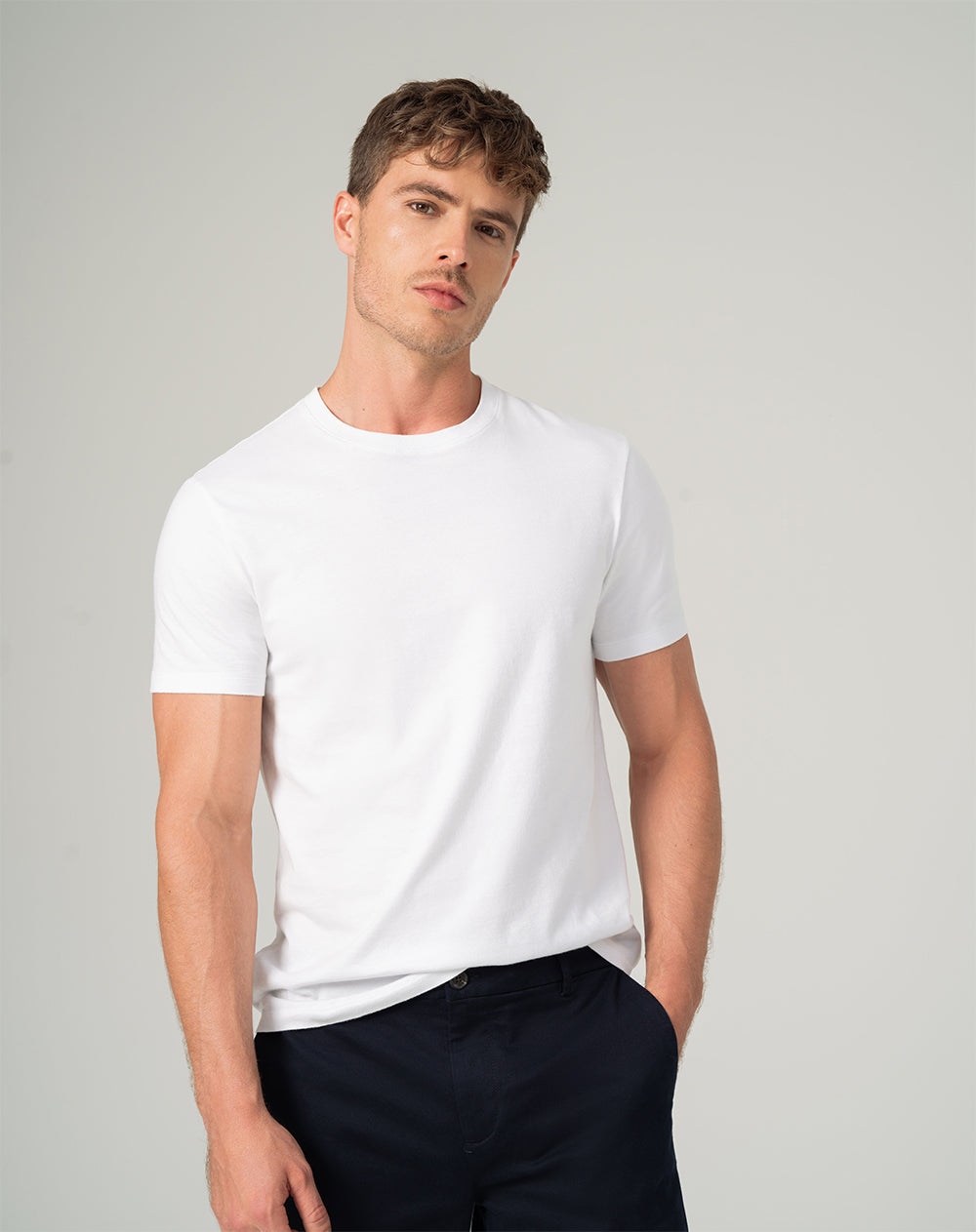 Camiseta regular fit manga corta blanca