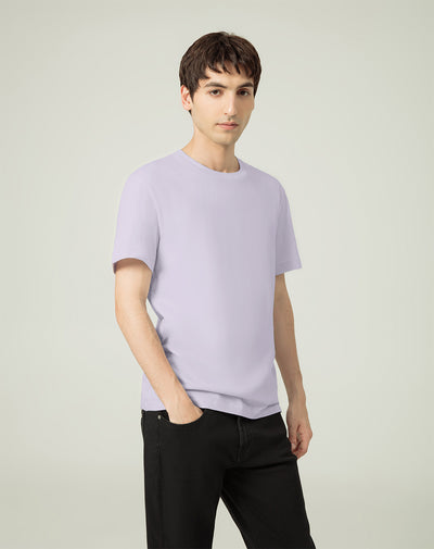 Camiseta regular fit manga corta lila