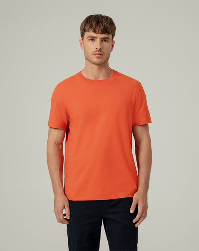 Camiseta regular fit manga corta naranja