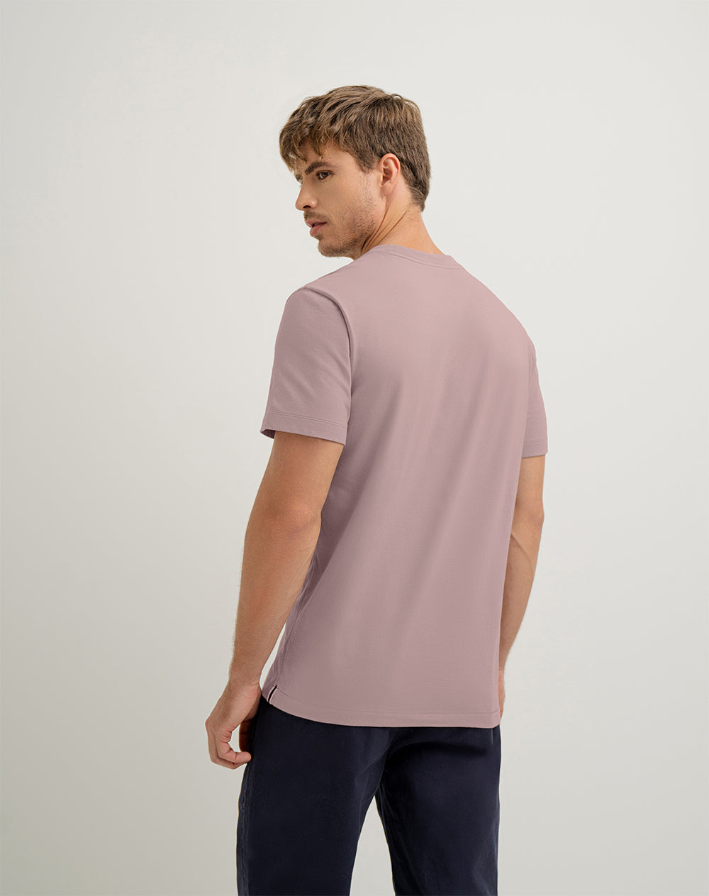 Camiseta regular fit manga corta palo de rosa