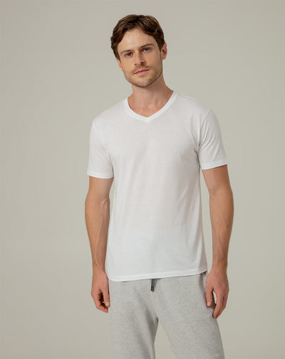 Camiseta slim fit manga corta blanca