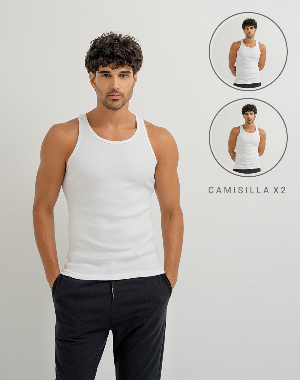 2 camisetas slim fit blanca