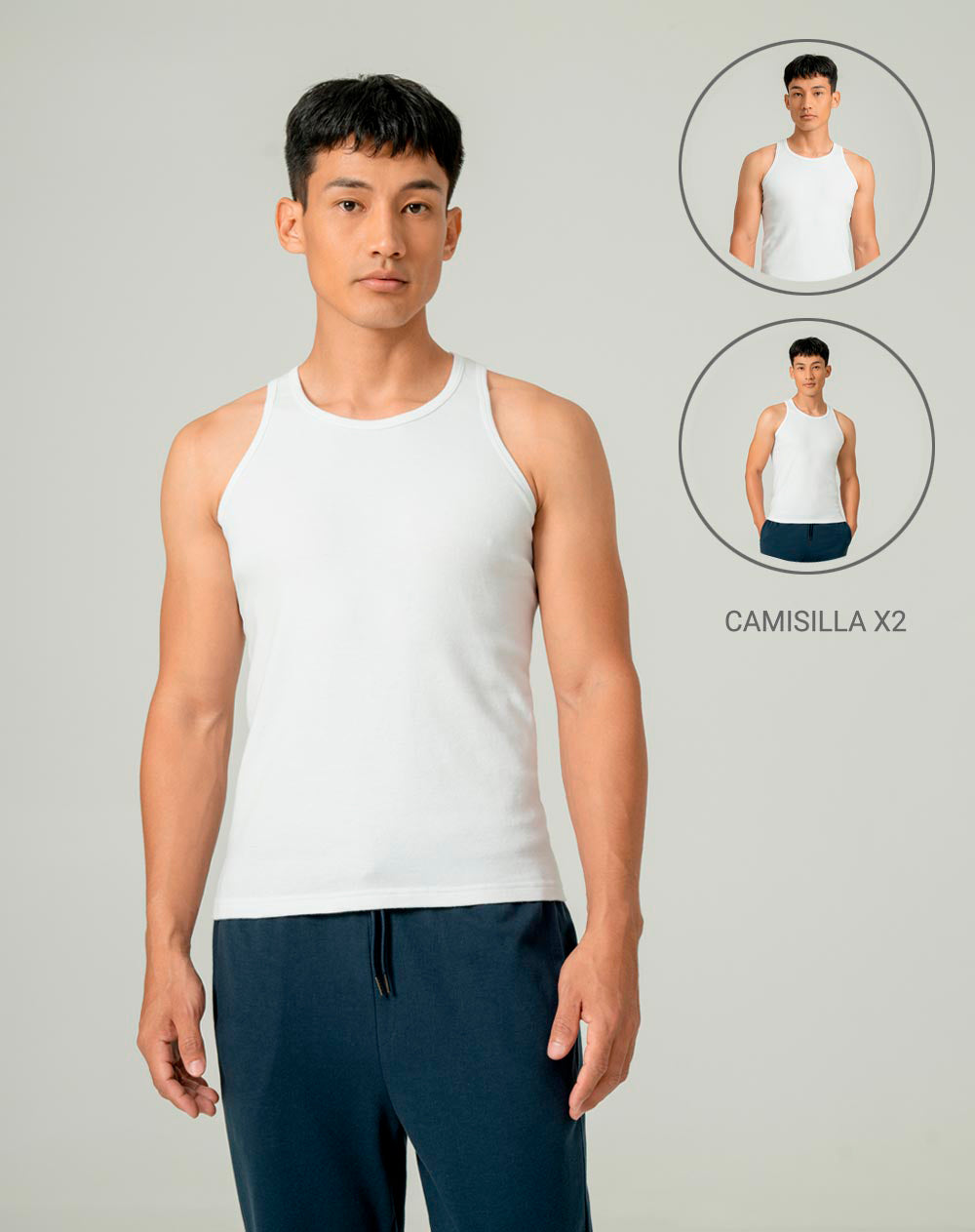 2 camisetas slim fit blanca