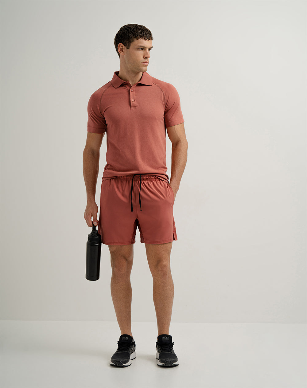 Polo slim fit terracota