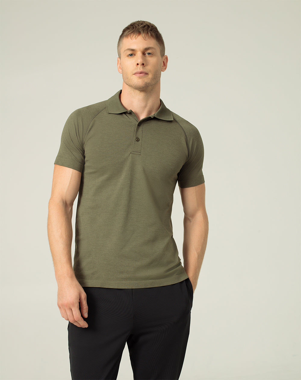 Polo slim fit verde militar