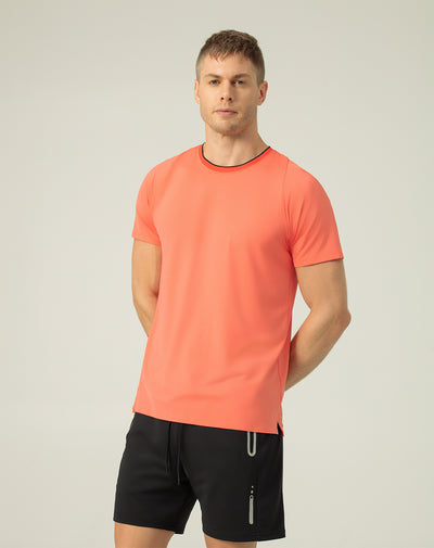 Camiseta regular fit manga corta naranja