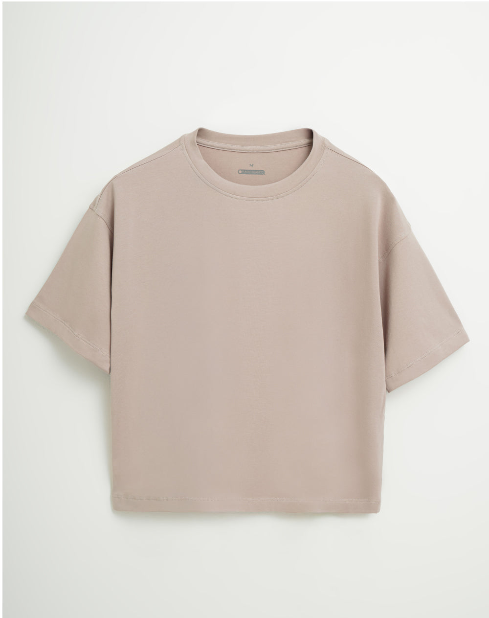 Camiseta relaxed fit manga corta taupe