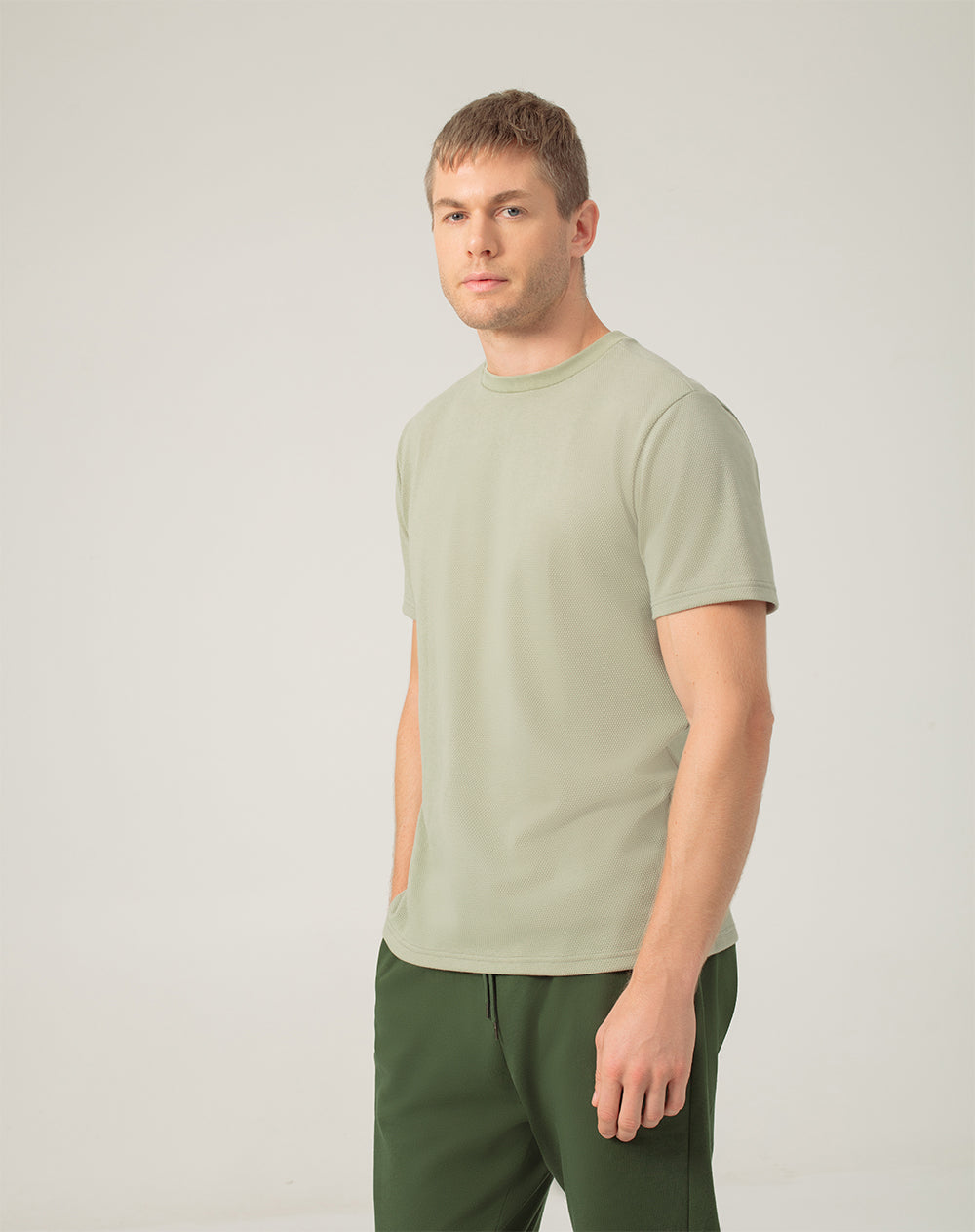 Camiseta regular fit manga corta verde