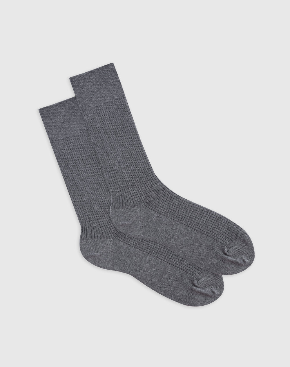 Medias para hombre largas casuales gris jaspe acanaladas