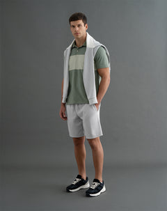 Polo regular fit verde con bloques