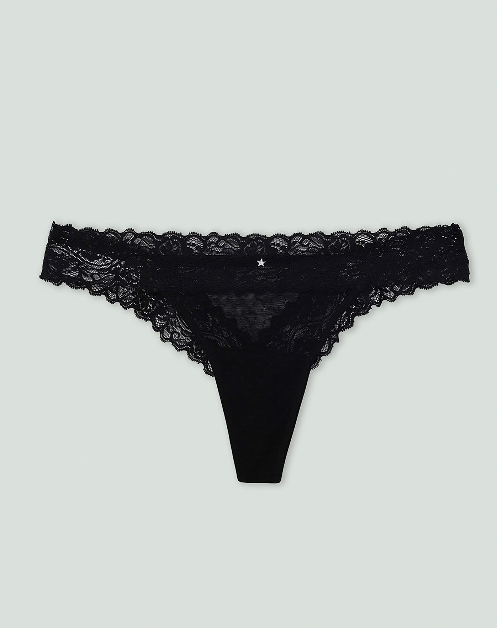 Panty bikini en punto tiro medio negro