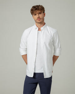 Camisa regular fit manga larga blanca