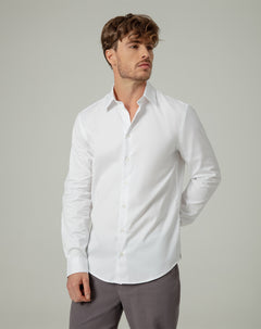 Camisa regular fit manga larga blanca