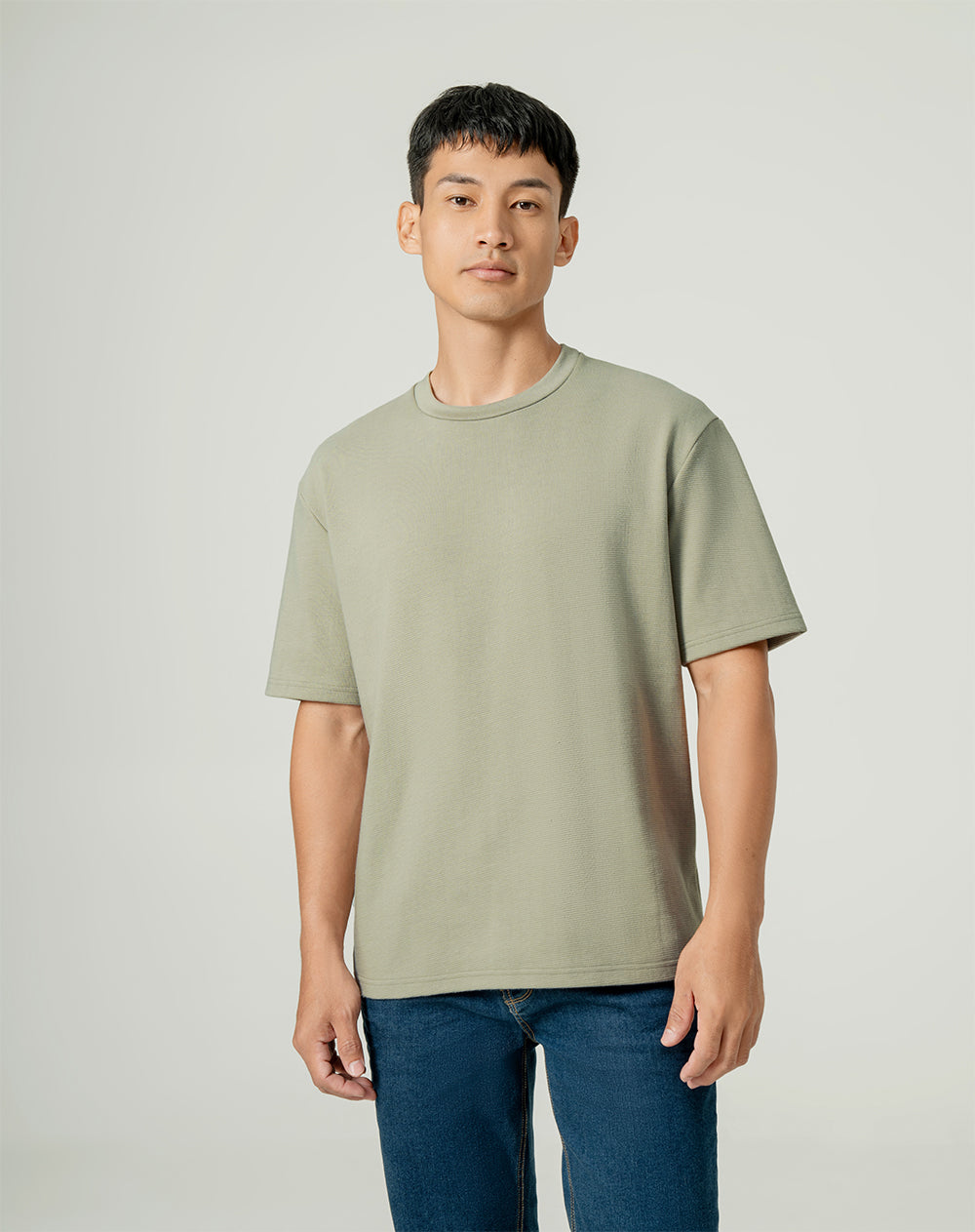 Camiseta loose fit manga corta verde
