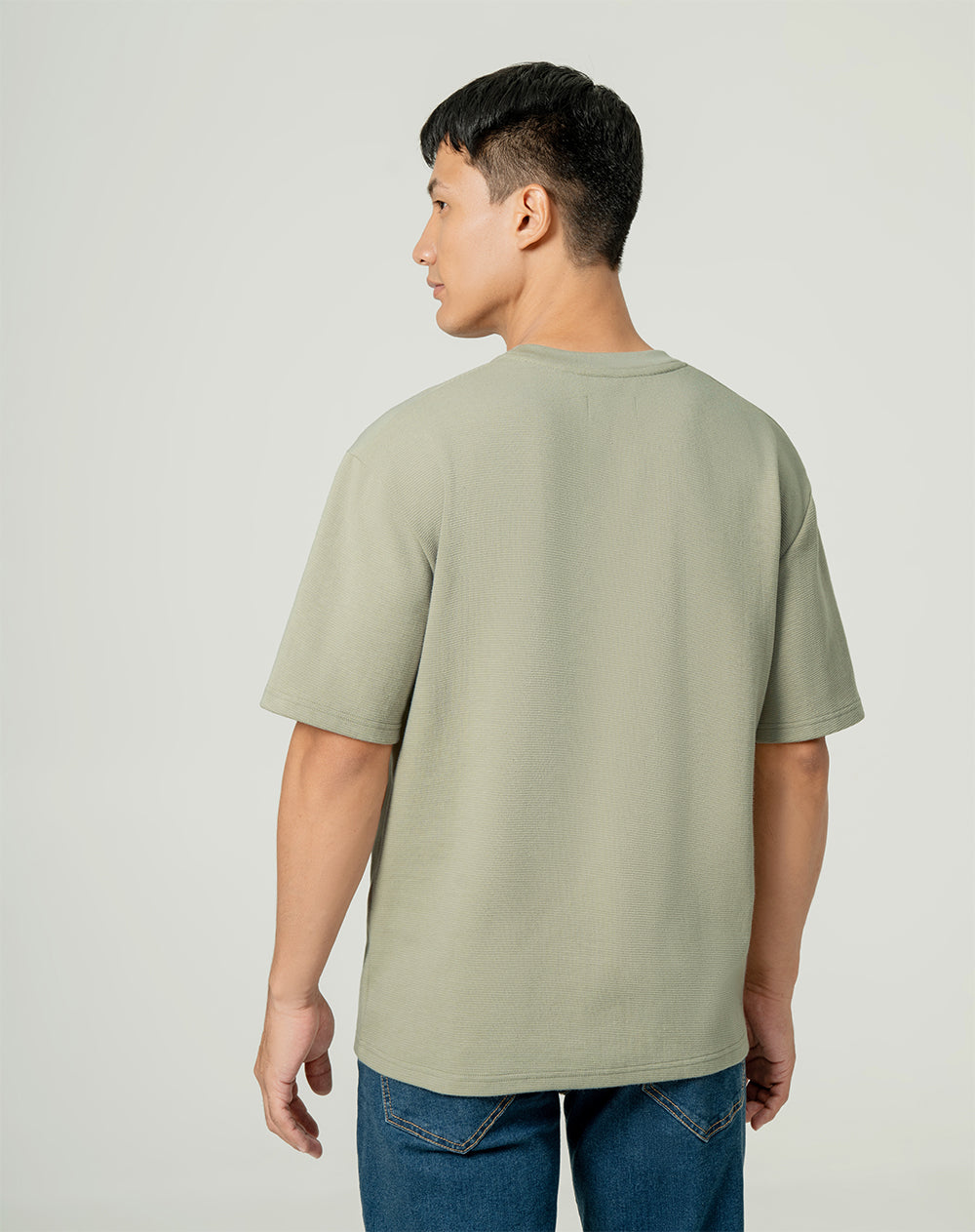 Camiseta loose fit manga corta verde