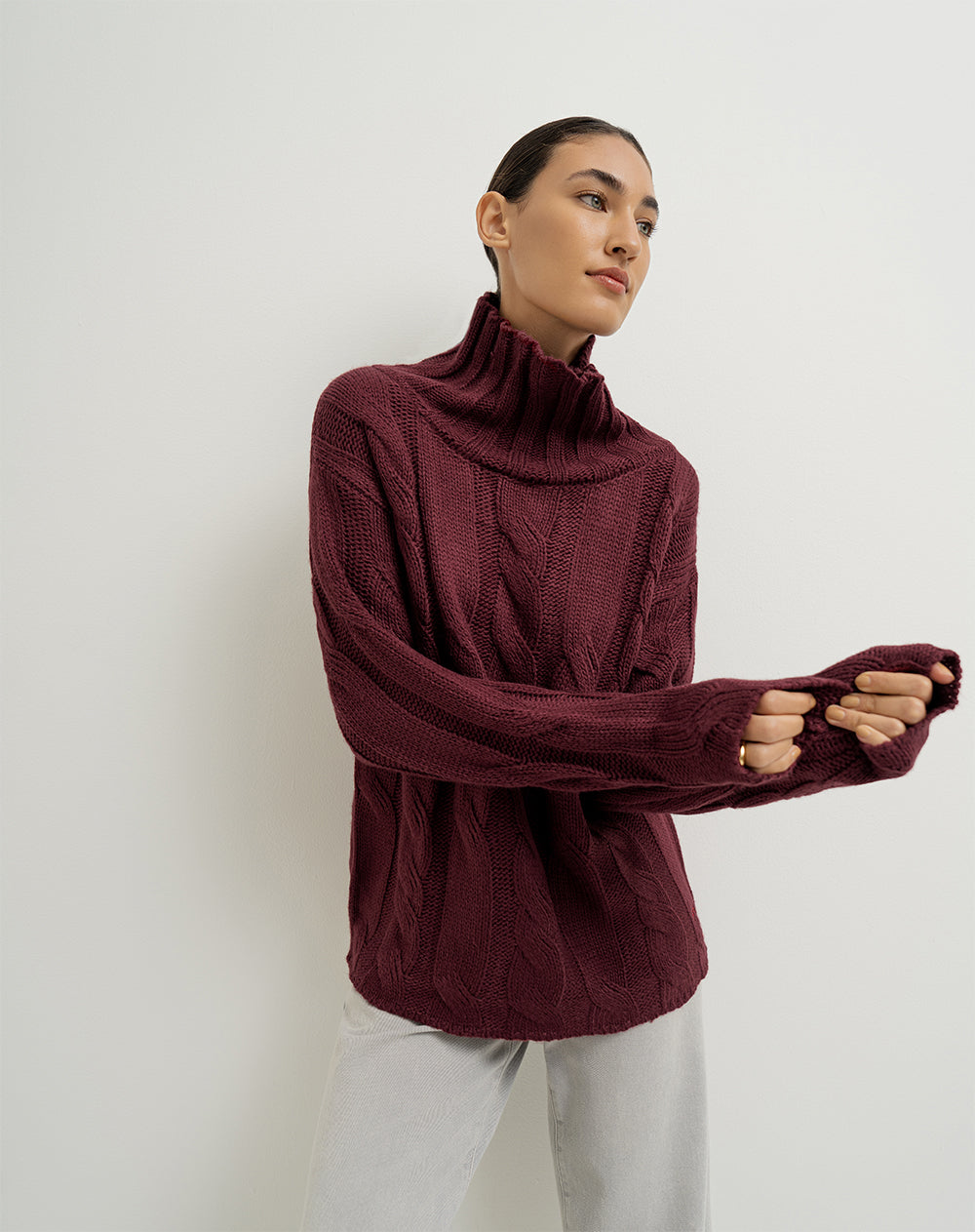 Buzo oversized fit vino tinto