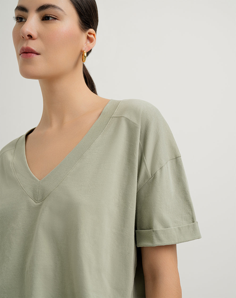 Camiseta oversized fit manga corta verde