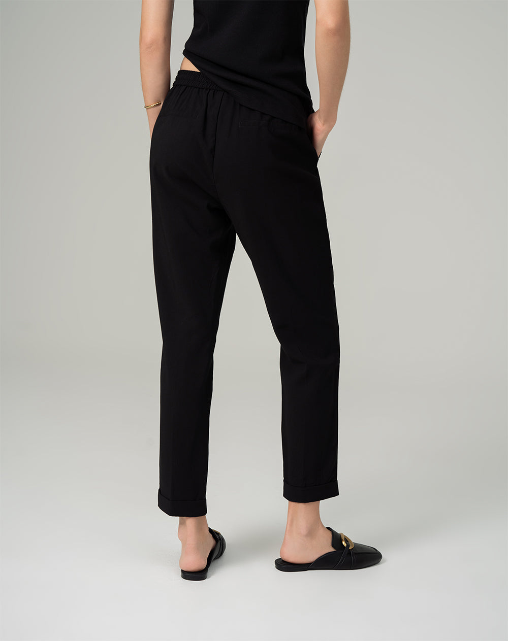 Pantalón marat loose fit tiro medio negro