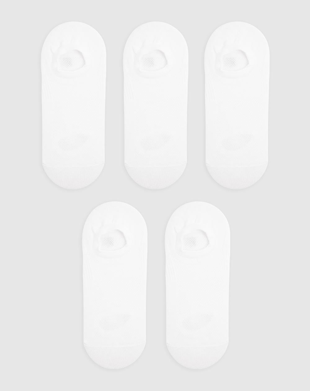 5 pares de medias baletas blancas