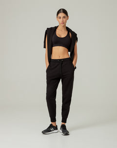 Jogger regular fit tiro alto negro