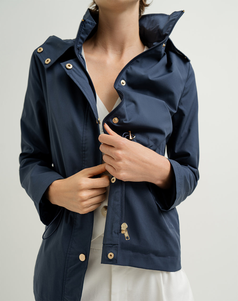 Chaqueta new ozette loose fit con capucha azul