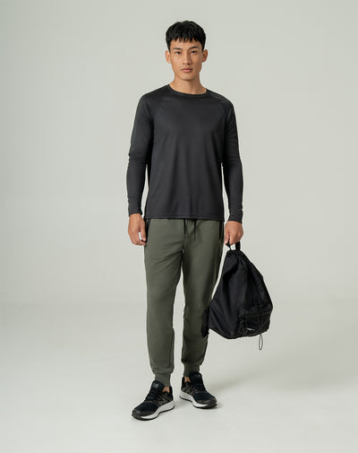 Jogger regular fit tiro medio verde overdyed