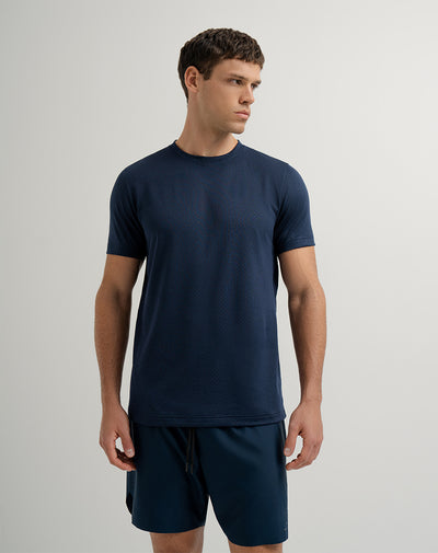 Camiseta regular fit manga corta azul