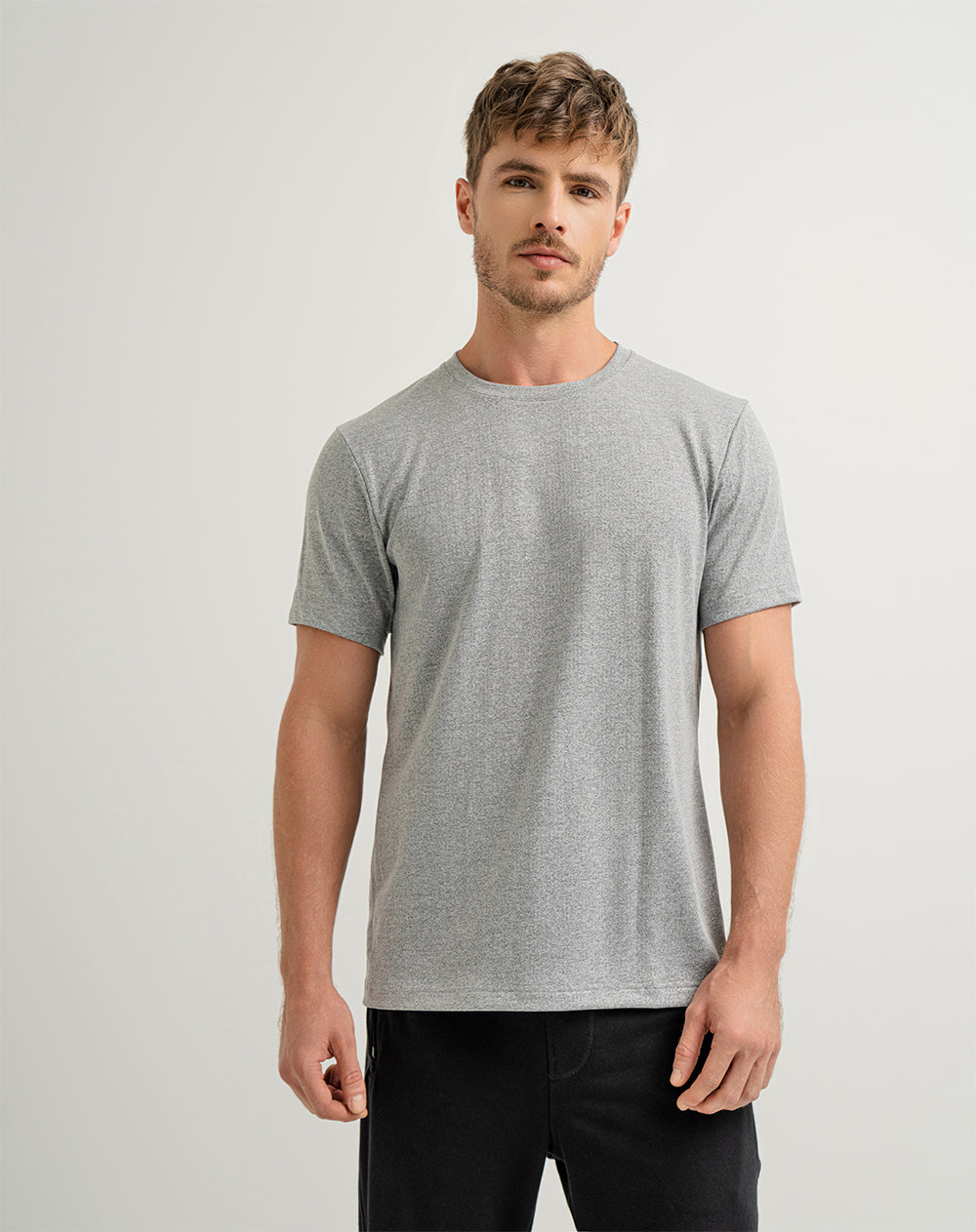 Camiseta regular fit manga corta gris