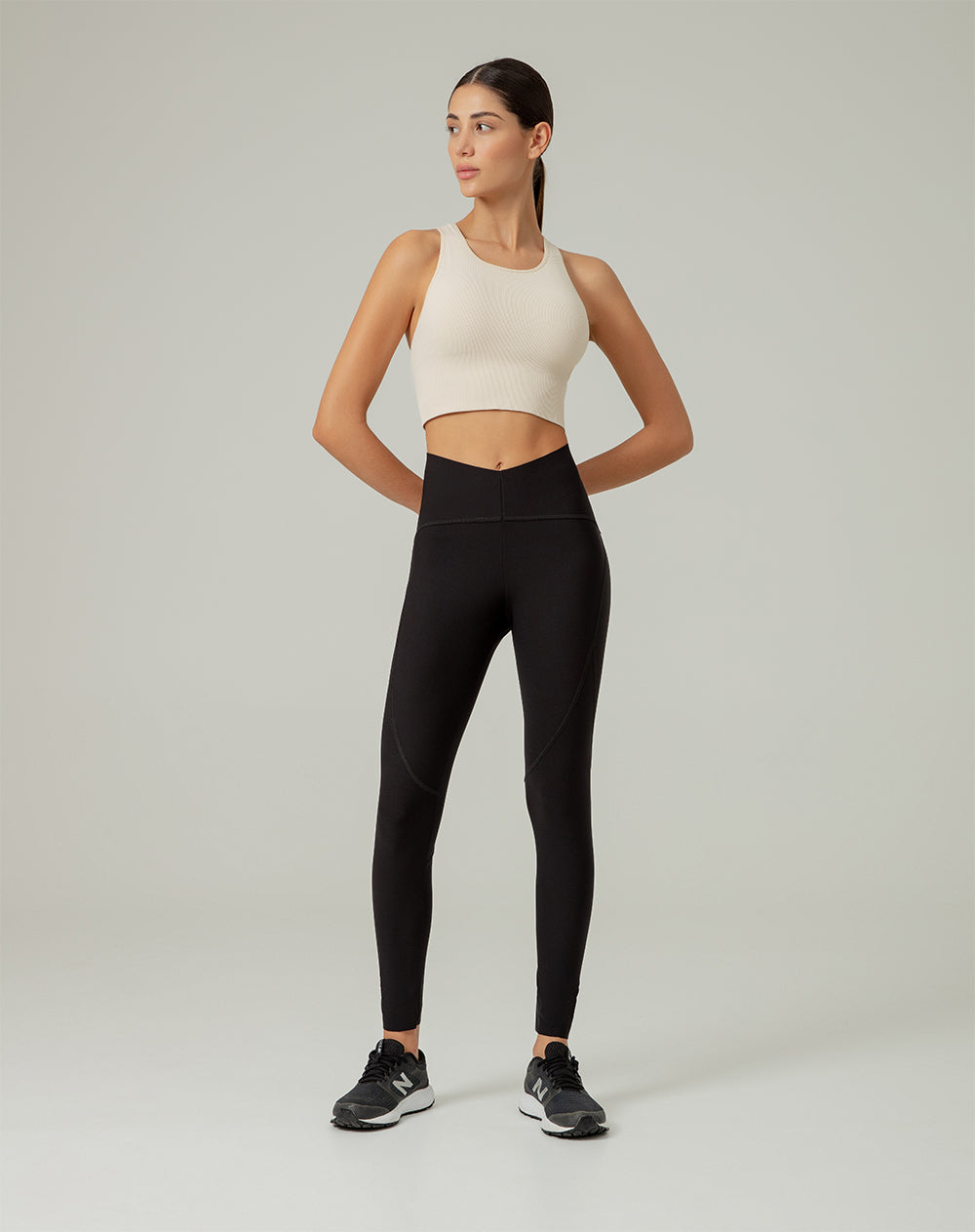 Legging Plipli sin costuras con control de abdomen negro