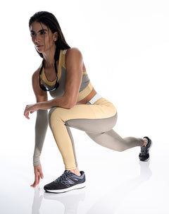 Legging con agarre alto amarillo bloques