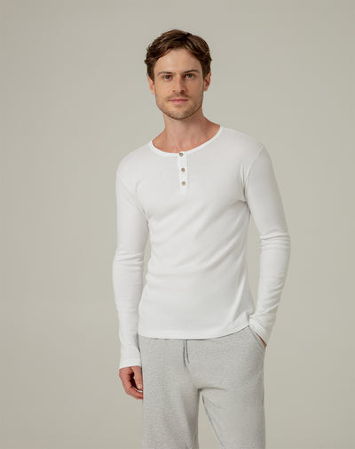 Camiseta slim fit manga larga blanca