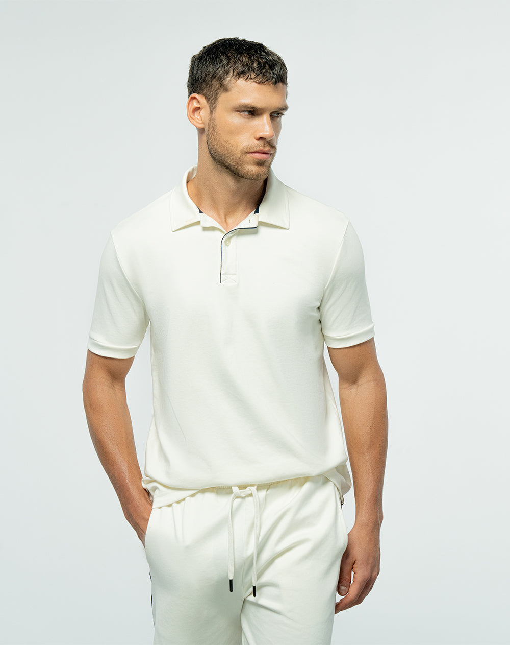 Polo regular fit crema