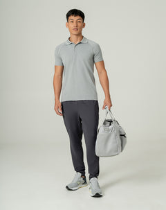 Jogger regular fit tiro medio gris