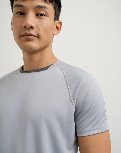 Camiseta regular fit manga corta gris