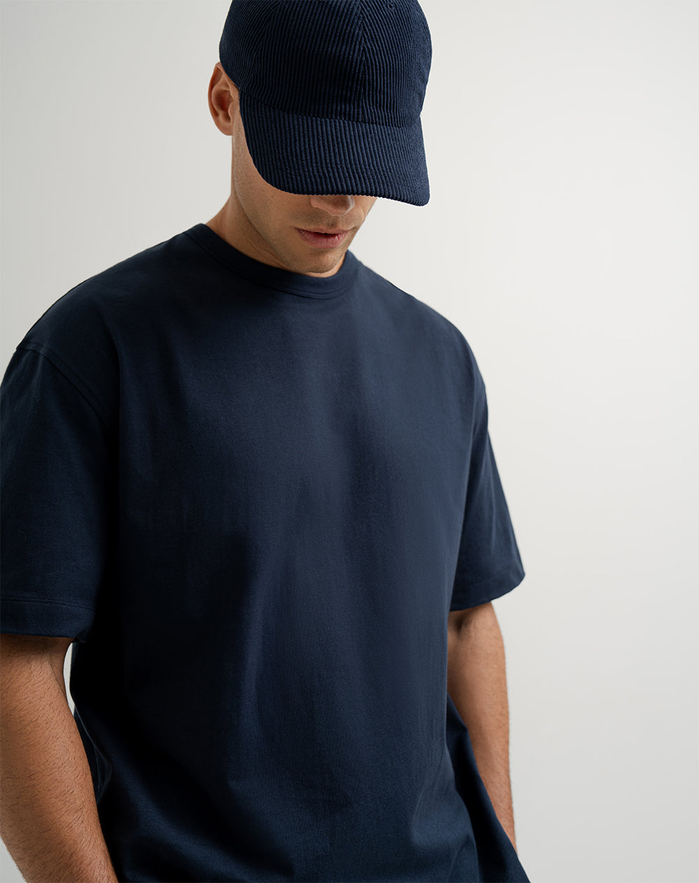 Camiseta oversized fit manga corta azul