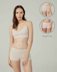 Panty tipo bóxer seamless x2 unds sin costura surtidos