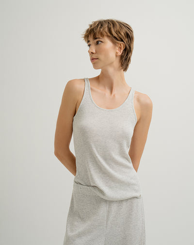 Camiseta relaxed fit gris jaspeada