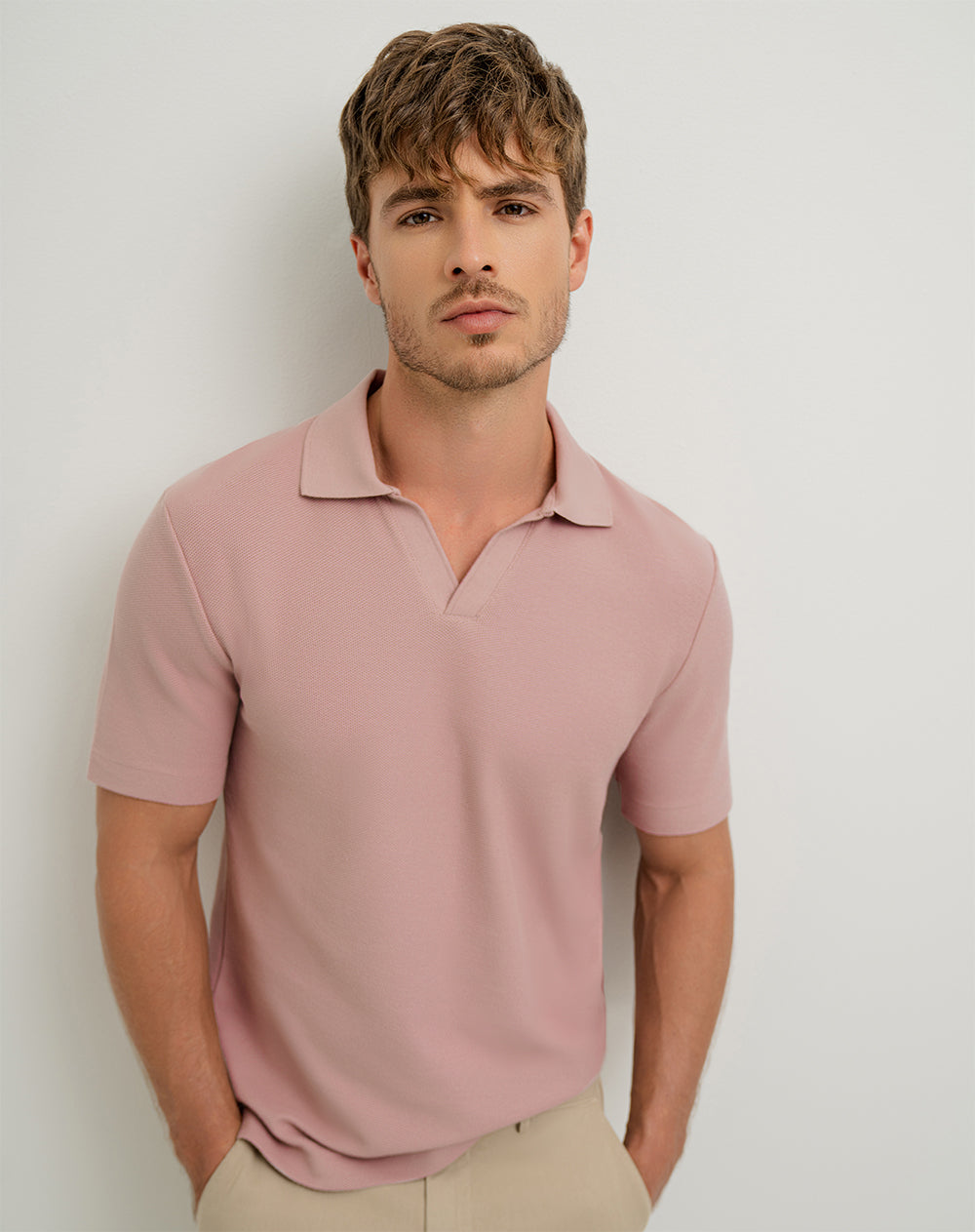 Polo rosa palo hombre sale