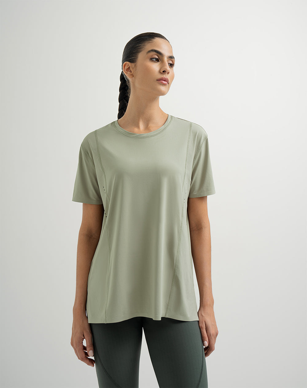 Camiseta regular fit manga corta verde