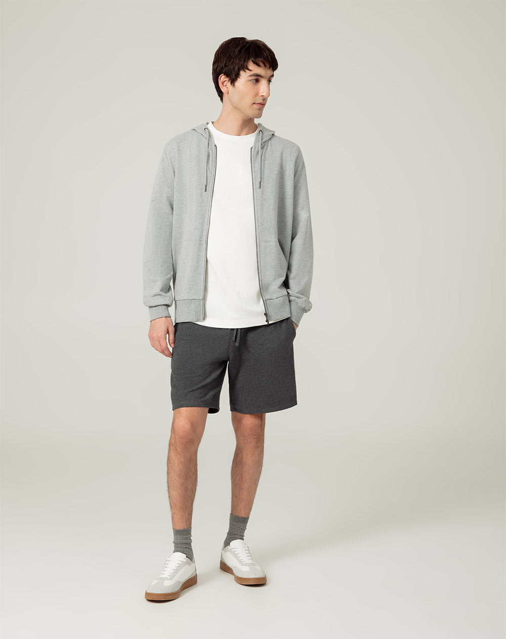 Bermuda regular fit gris jaspeada