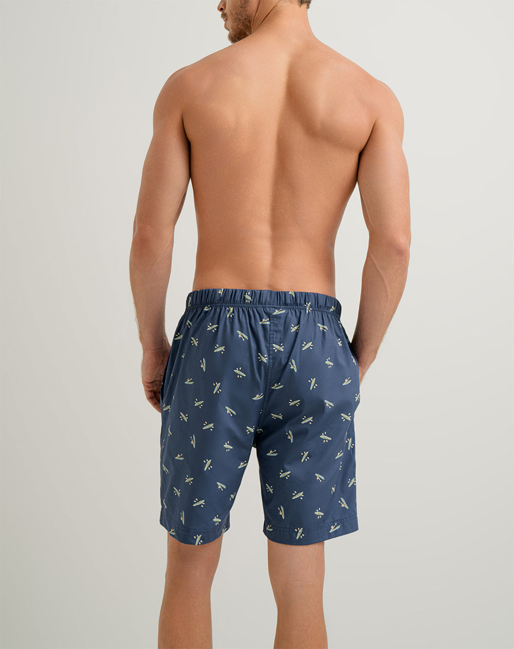 Bermuda regular fit azul estampada