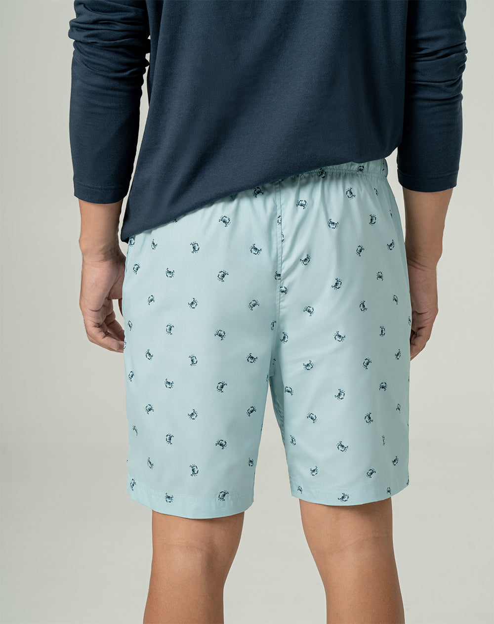 Bermuda regular fit azul estampada