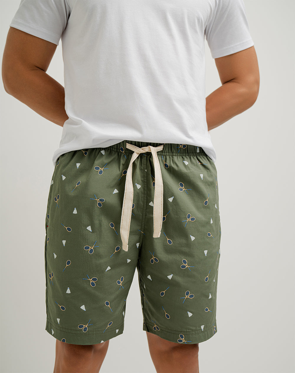 Bermuda regular fit verde estampada